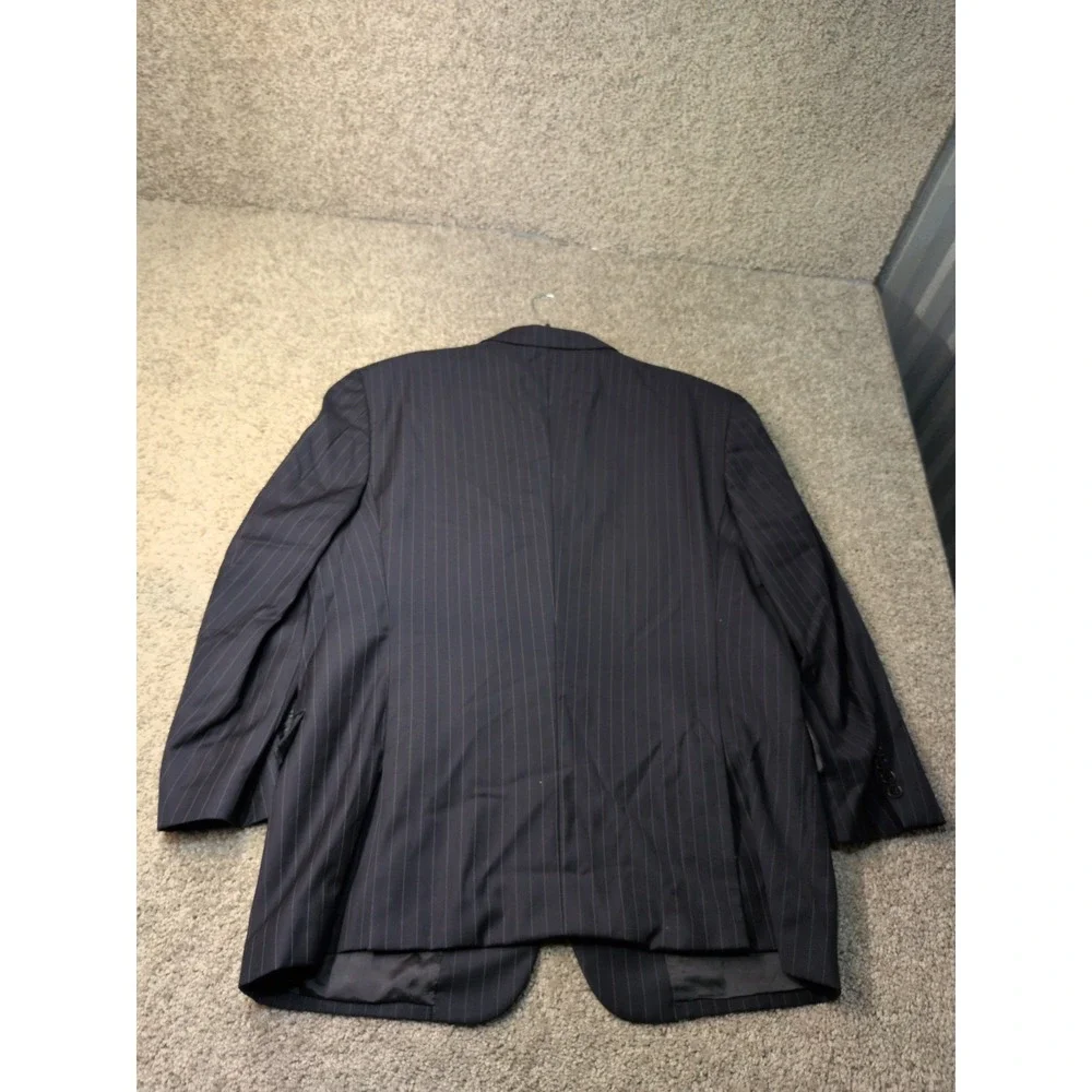 Joseph Abboud Mens 44S Navy Blue Pinstripe Super 120s‎ Wool 2-Button Suit Jacket